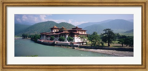 Framed Palace On A Riverbank, Punakha Dzong, Punakha, Bhutan Print