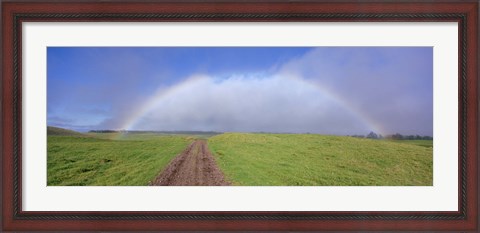 Framed Rainbow Over A Landscape, Kamuela, Big Island, Hawaii, USA Print