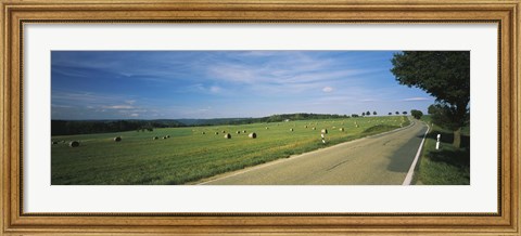 Framed Hay Bales in a Field, Germany Print
