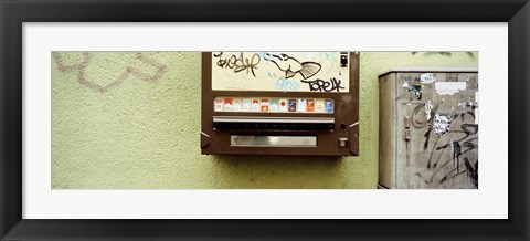 Framed Close-up of a cigarette vending machine, Stuttgart, Baden-Wurttemberg, Germany Print