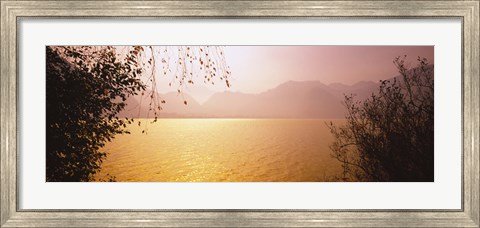 Framed Lake On The Mountainside, Mondsee, Salzburg, Austria Print