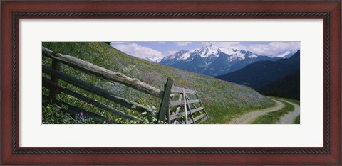 Framed Wooden fence in a field, Tirol, Austria Print