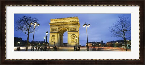 Framed Tourists walking in front of a monument, Arc de Triomphe, Paris, France Print