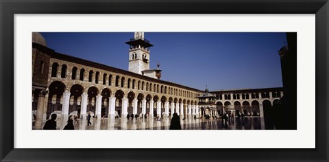 Framed Group of people walking in the courtyard of a mosque, Umayyad Mosque, Damascus, Syria Print