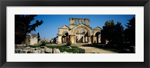 Framed Old ruins of a church, St. Simeon The Stylite Abbey, Aleppo, Syria Print