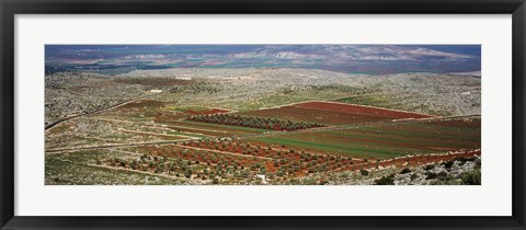 Framed Panoramic view of a landscape, Aleppo, Syria Print