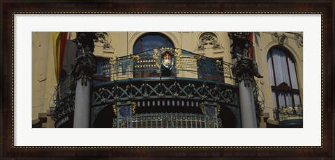 Framed Low angle view of the balcony of a government building, Municipal House, Prague, Czech Republic Print