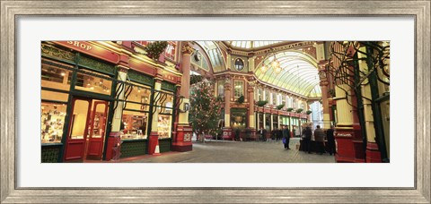 Framed Interiors of a market, Leadenhall Market, London, England Print