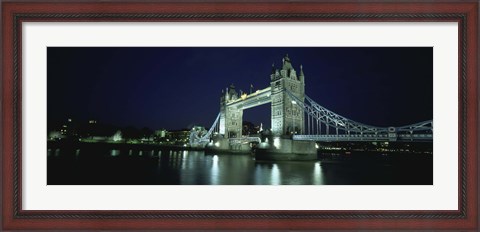 Framed Bridge across a river, Tower Bridge, Thames River, London, England Print