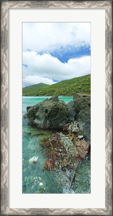 Framed Rocks in the sea, Jumbie Bay, St John, US Virgin Islands Print