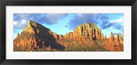 Framed Chapel on rock formations, Chapel Of The Holy Cross, Sedona, Arizona, USA Print
