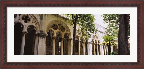 Framed Trees in front of a monastery, Dominican Monastery, Dubrovnik, Croatia Print