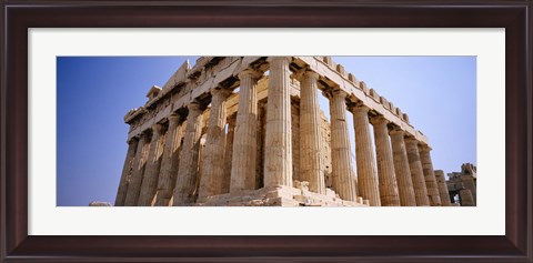 Framed Old ruins of a temple, Parthenon, Acropolis, Athens, Greece Print