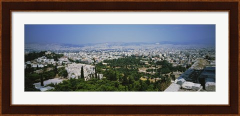 Framed High angle view of a city, Acropolis, Athens, Greece Print