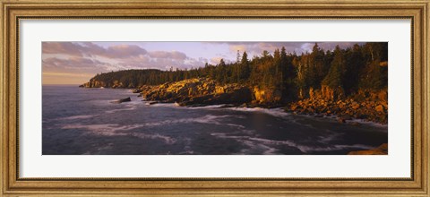 Framed Rock formations at the coast, Monument Cove, Mount Desert Island, Acadia National Park, Maine Print