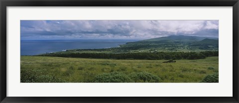 Framed High angle view of trees on a landscape, Easter Island, Chile Print