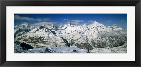 Framed Mountains covered with snow, Matterhorn, Switzerland Print