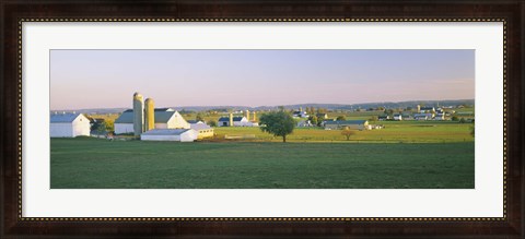 Framed Amish Farms, Lancaster County, Pennsylvania Print