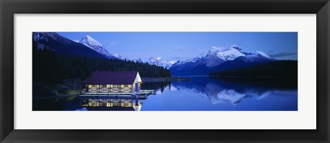 Framed Maligne Lake, Jasper National Park, Alberta, Canada Print
