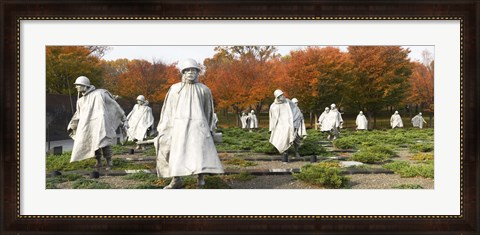Framed Statues of army soldiers in a park, Korean War Memorial, Washington DC, USA Print