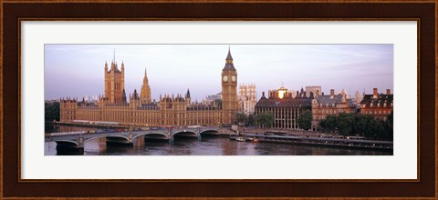 Framed Arch bridge across a river, Westminster Bridge, Big Ben, Houses Of Parliament, Westminster, London, England Print