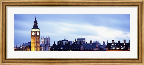 Framed Buildings in a city, Big Ben, Houses Of Parliament, Westminster, London, England Print