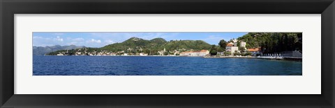 Framed Buildings at the waterfront, Adriatic Sea, Lopud Island, Dubrovnik, Croatia Print