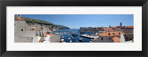 Framed Boats in the sea, UI Sv Dominika, Dubrovnik, Croatia Print