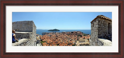 Framed Island in the sea, Adriatic Sea, Lokrum Island, Dubrovnik, Croatia Print