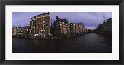 Framed Buildings along a canal, Amsterdam, Netherlands Print