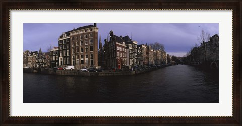 Framed Buildings along a canal, Amsterdam, Netherlands Print