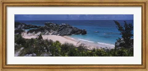 Framed High angle view of a beach, Bermuda Print