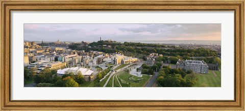 Framed High angle view of a city, Holyrood Palace, Our Dynamic Earth and Scottish Parliament Building, Edinburgh, Scotland Print