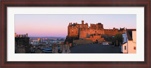 Framed Castle in a city, Edinburgh Castle, Edinburgh, Scotland Print