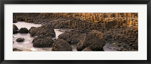 Framed Basalt columns of Giant&#39;s Causeway, Antrim Coast, Northern Ireland. Print