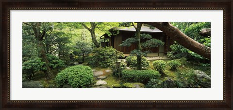 Framed Temple in a garden, Yuzen-En Garden, Chion-In, Higashiyama Ward, Kyoto, Kyoto Prefecture, Kinki Region, Honshu, Japan Print