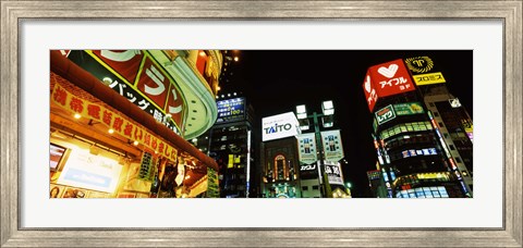 Framed Shinjuku Ward at night, Tokyo Prefecture, Kanto Region, Japan Print