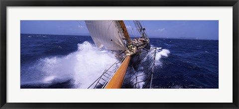 Framed Sailboat in the sea, Antigua, Antigua and Barbuda Print