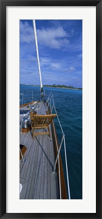 Framed Chair on a boat deck, Exumas, Bahamas Print