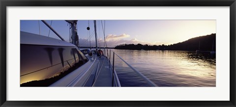 Framed Sailboat in the sea, Kingdom of Tonga,Vava&#39;u Group of Islands, South Pacific (horizontal) Print