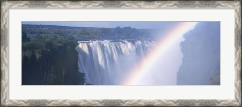 Framed Rainbow over a waterfall, Victoria Falls, Zambezi River, Zimbabwe Print