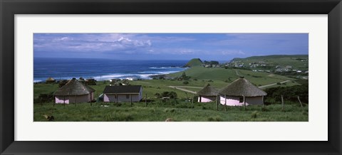 Framed Thatched Rondawel huts, Hole in the Wall, Coffee Bay, Transkei, Wild Coast, Eastern Cape Province, Republic of South Africa Print