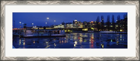 Framed Stockholm, Sweden at night Print