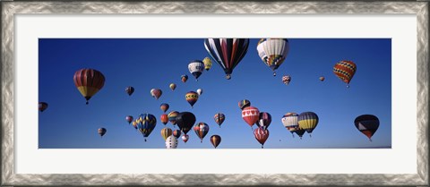 Framed Hot air balloons floating in sky, Albuquerque International Balloon Fiesta, Albuquerque, Bernalillo County, New Mexico, USA Print
