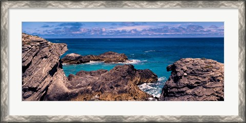 Framed Rock formations on the coast, Bermuda Print