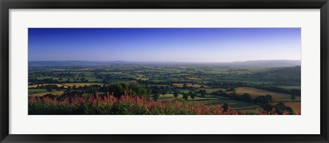 Framed Trees on a landscape, Uley, Cotswold Hills, Gloucestershire, England Print