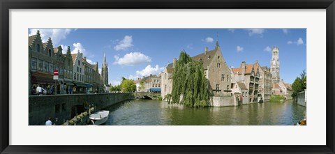 Framed Rozenhoedkaai, Bruges, West Flanders, Belgium Print