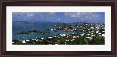 Framed Buildings along a coastline, Bermuda Print