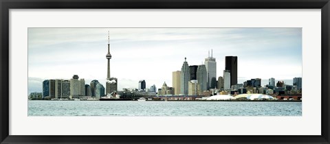 Framed Skyscrapers at the waterfront, CN Tower, Toronto, Ontario, Canada Print