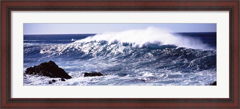 Framed Waves in the sea, Big Sur, California Print